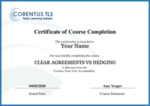 CLEAR AGREEMENTS VS HEDGING