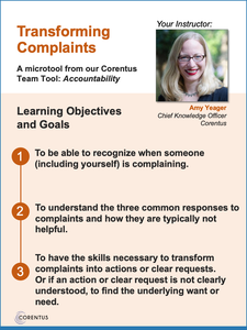 TRANSFORMING COMPLAINTS